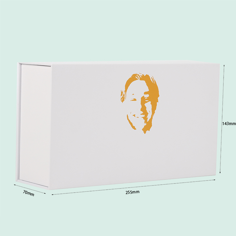 Custom 2-layer sliding drawer magnetic box with gold foil logo from ipack 1