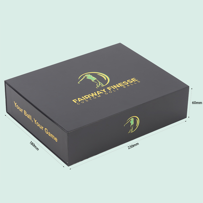 Customized luxury golf ball box magnetic packaging with EVA foam inserted from IPACK factory 1