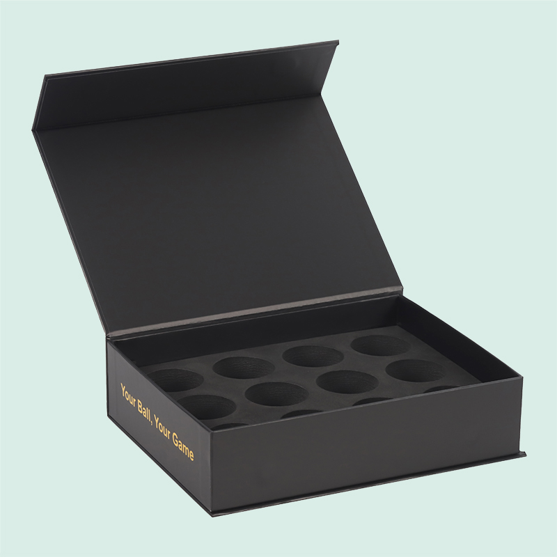 Customized luxury golf ball box magnetic packaging with EVA foam inserted from IPACK factory 2