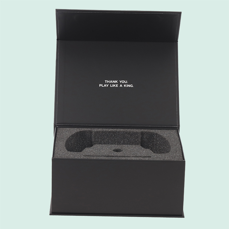 Customized luxury black magnetic box game controller packaging with sponge foam insert from IPACK manufacturer 6