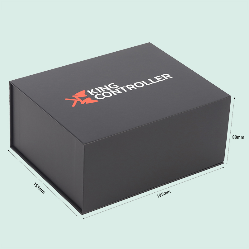 Customized luxury black magnetic box game controller packaging with sponge foam insert from IPACK manufacturer 2