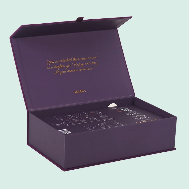 Custimize rigid box  with magnetic closure magnetic velvet surface gift box manufacturer from Ipack 1