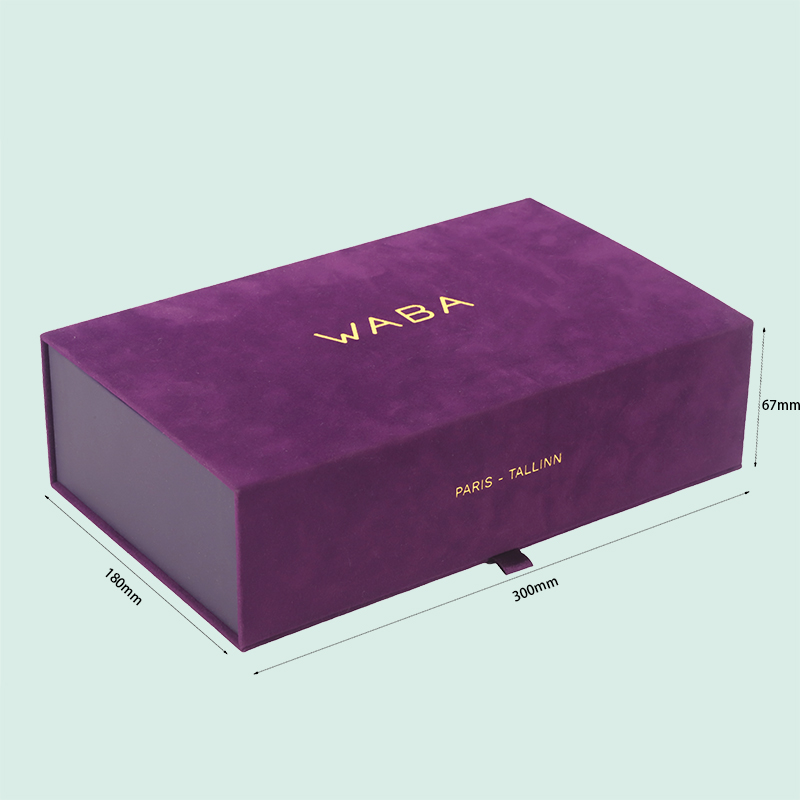 Boîte rigide personnalisée avec fermeture magnétique, boîte cadeau à surface en velours magnétique, fabricant d'Ipack 2