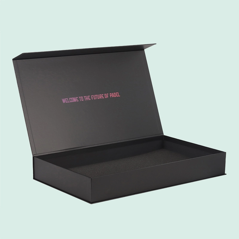 Luxury black magnetic box rigid cardboard packaging box from IPACK brand 1