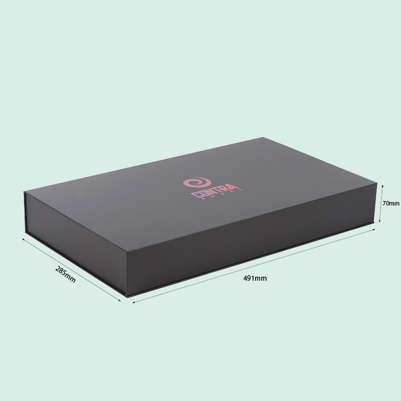 Caja magnética negra de lujo, embalaje rígido de cartón de la marca IPACK 2