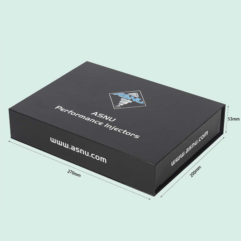 Luxury glossy black magnetic box rigid cardboard packaging box from IPACK factory 4