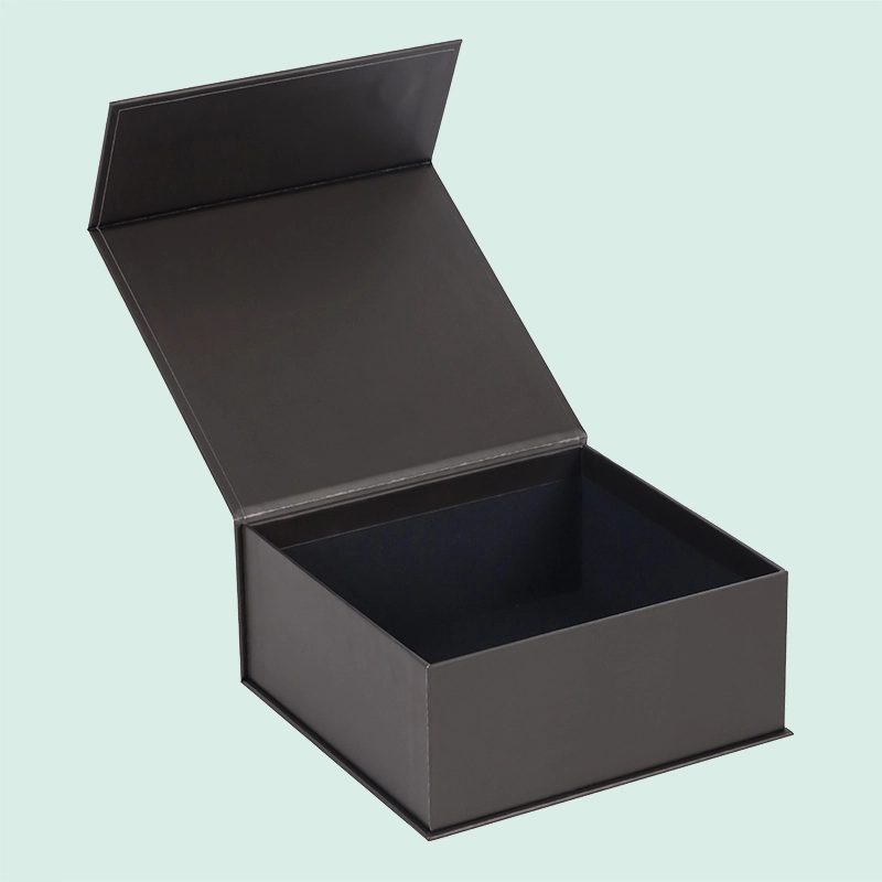 Caixa magnética preta de luxo personalizada, caixa de embalagem rígida de papelão da fábrica IPACK 1