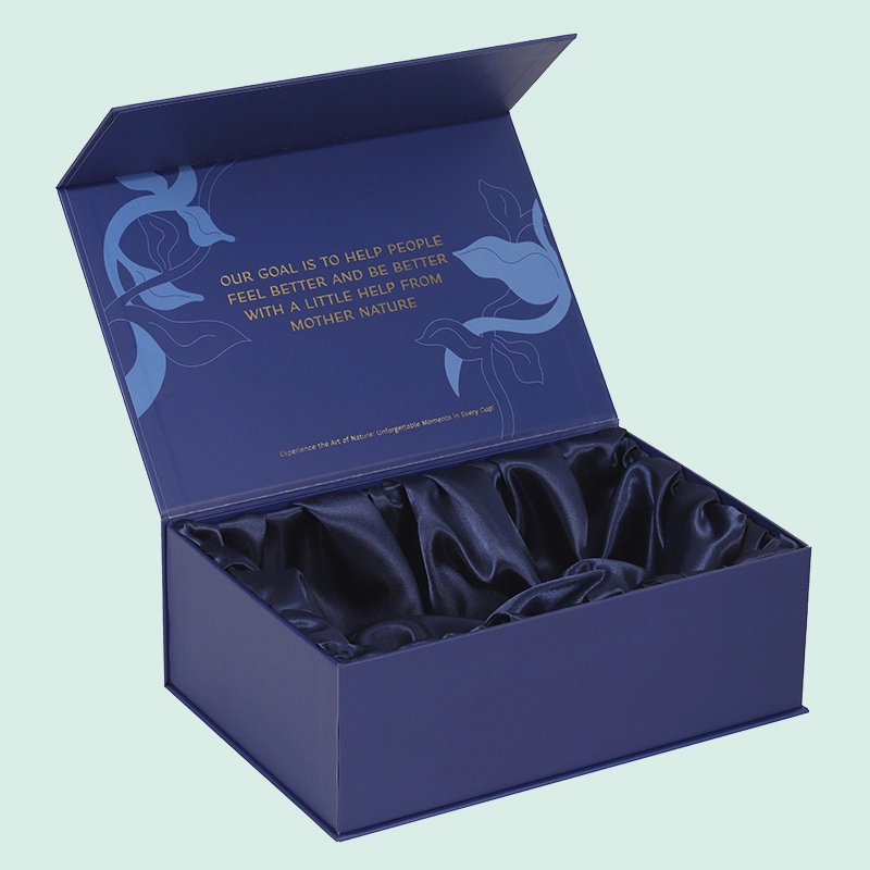 Caja de regalo de lujo personalizada con cierre magnético y forro de satén de seda de la fábrica Hongte. 1