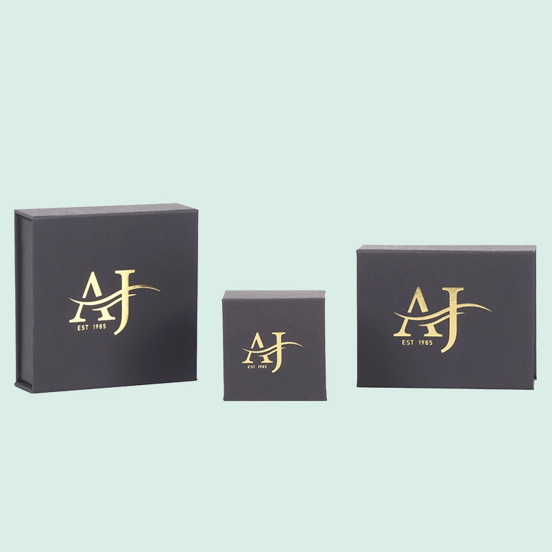 Customized  black magnetic box jewelry gift box with sponge foam insert from IPACK manufacturer 1