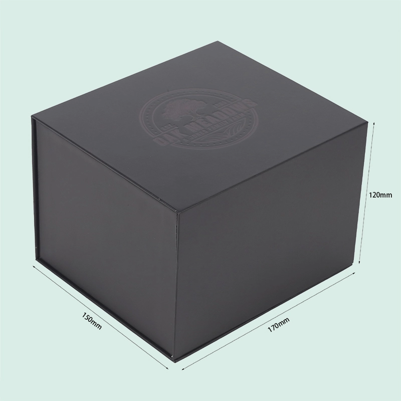 Customize luxury black magnetic gift box high end mug box  from IPACK package 1