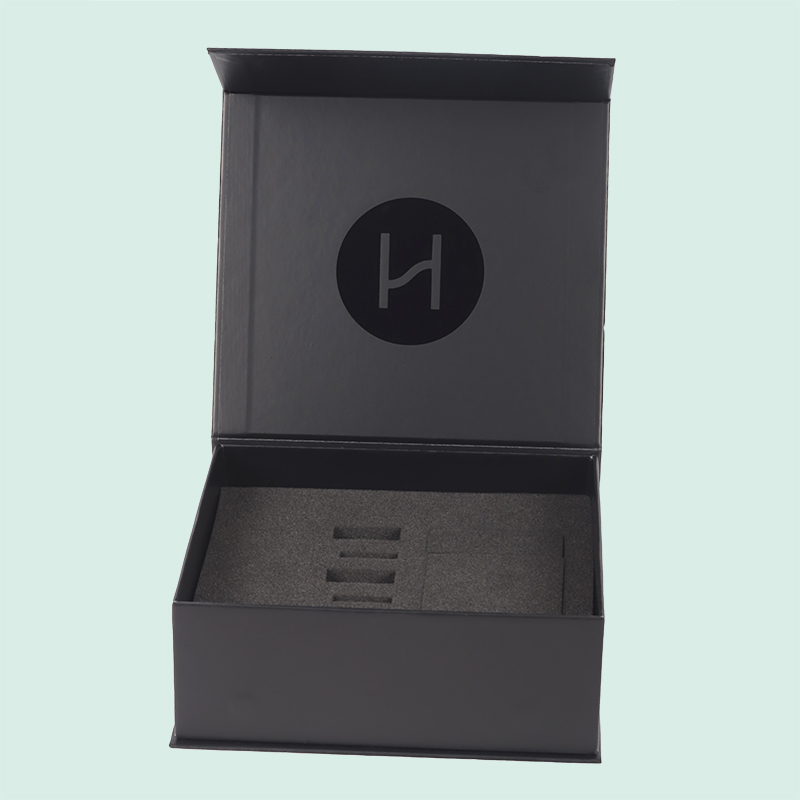 Custom black magnetic box luxury gift boxes with magnetic closure from IPACK 5