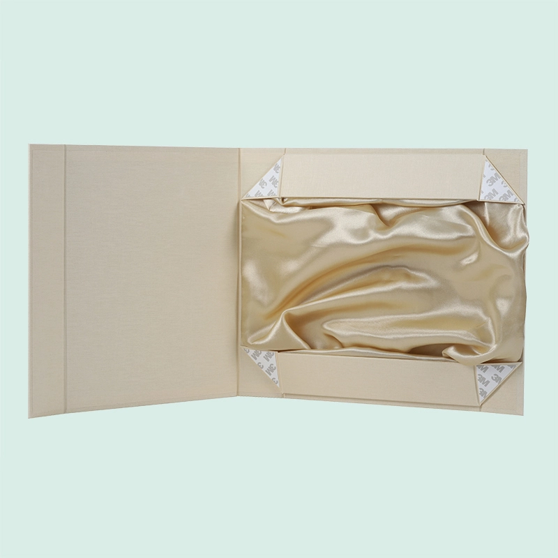 Custom Folding Personalize Packaging Cardboard Rigid Box Clothing Magnetic Foldable Gift Box with satin insert from IPACK 1