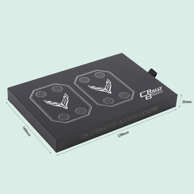 Black Rigid Cardboard Drawer Box Custom Logo Slide Out Packaging Box with Eva Insert from Ipack 2