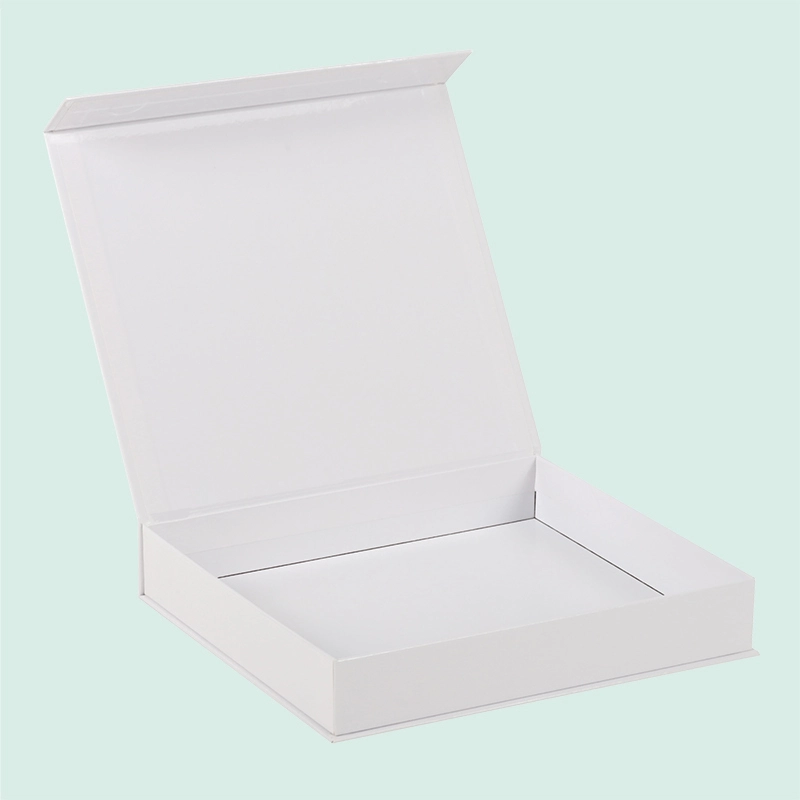 White Elegant Magnetic Rigid Cardboard Paper Box Eco-Friendly Book-shape Paper Gift Box Packaging from IPACK 1