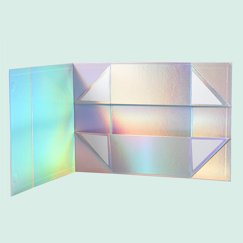 Laser Silver Folding Personalize Packaging Cardboard Rigid Box Magnetic Foldable Gift Box from IPACK 1