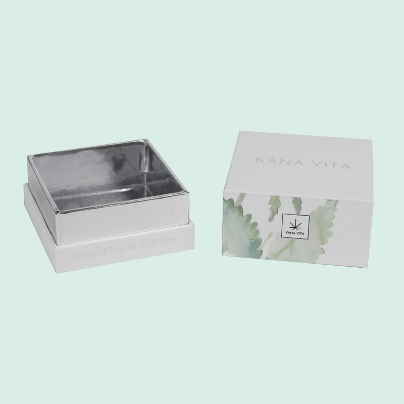 rigid candle boxes custom made silver card laminated lid base box from IPACK 3