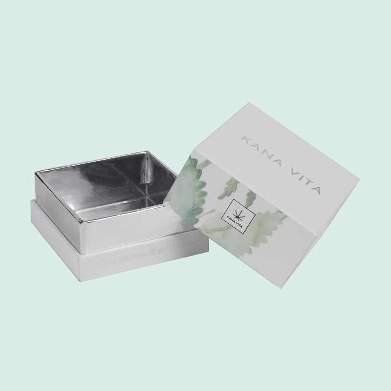 rigid candle boxes custom made silver card laminated lid base box from IPACK 1