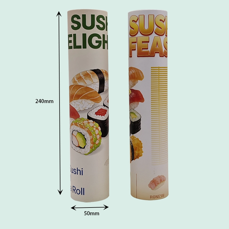 Food-grade cylindrical boxes with inner aluminum foil lnside suitable for food paper box from ipack company 1
