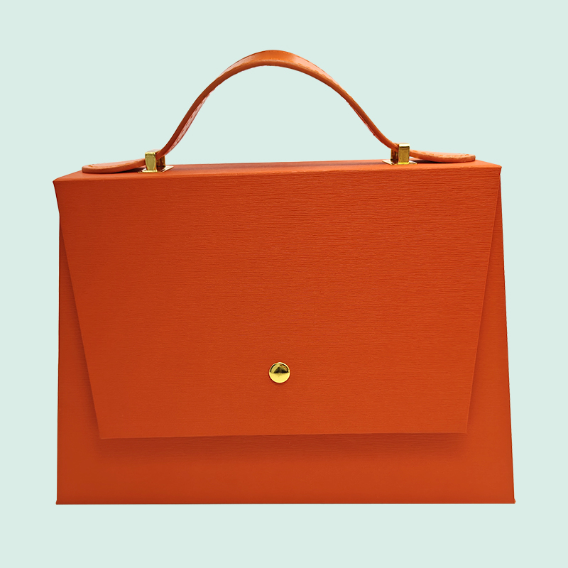 Caja plegable de regalo de lujo naranja, personalizada, con imanes de diferentes colores de IPACK 1