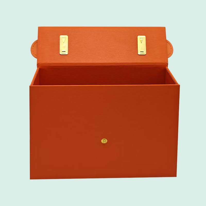 Caja plegable de regalo de lujo naranja, personalizada, con imanes de diferentes colores de IPACK 6