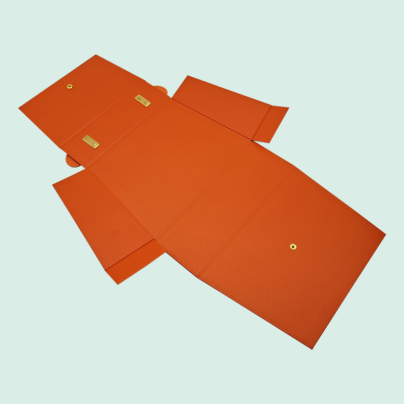 Caja plegable de regalo de lujo naranja, personalizada, con imanes de diferentes colores de IPACK 5
