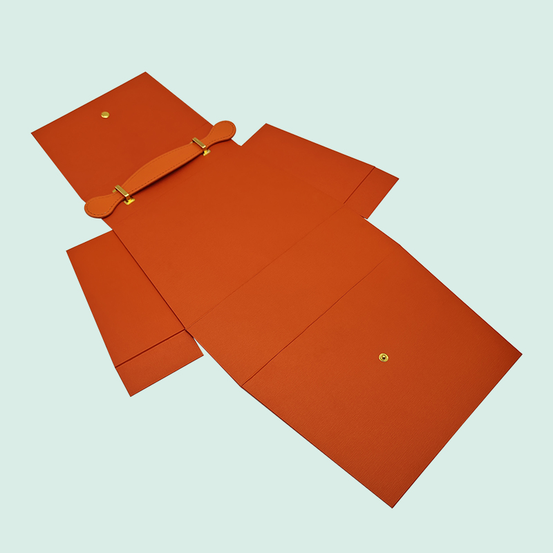 Caja plegable de regalo de lujo naranja, personalizada, con imanes de diferentes colores de IPACK 4