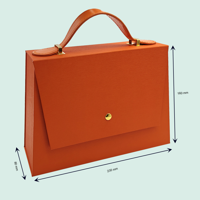 Caja plegable de regalo de lujo naranja, personalizada, con imanes de diferentes colores de IPACK 2