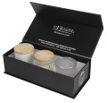 Elegantes Kerzen-Geschenkset mit schwarzem Magnetdeckel