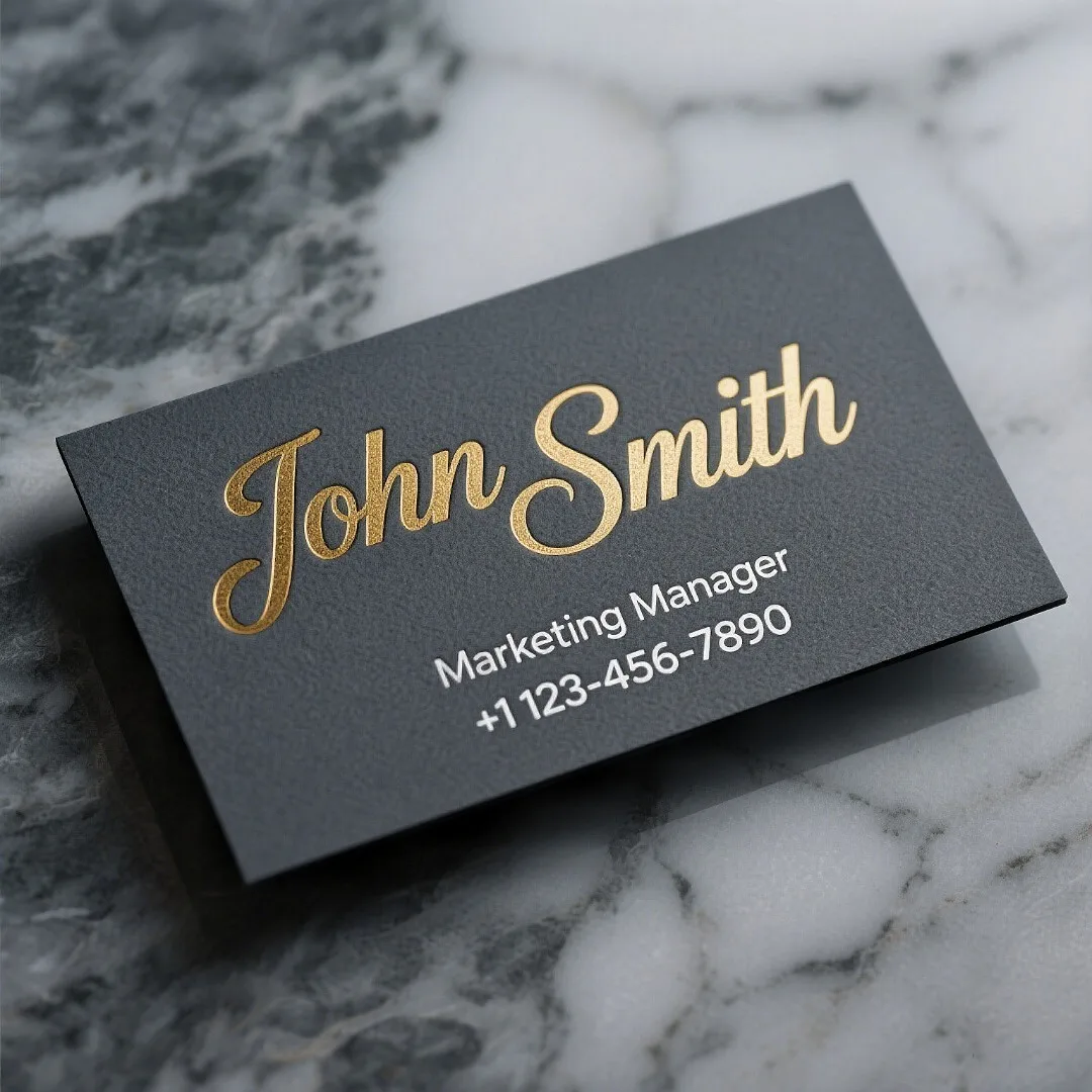 Custom Embossed Debossed Gold Foil Stamped Business Cards 1