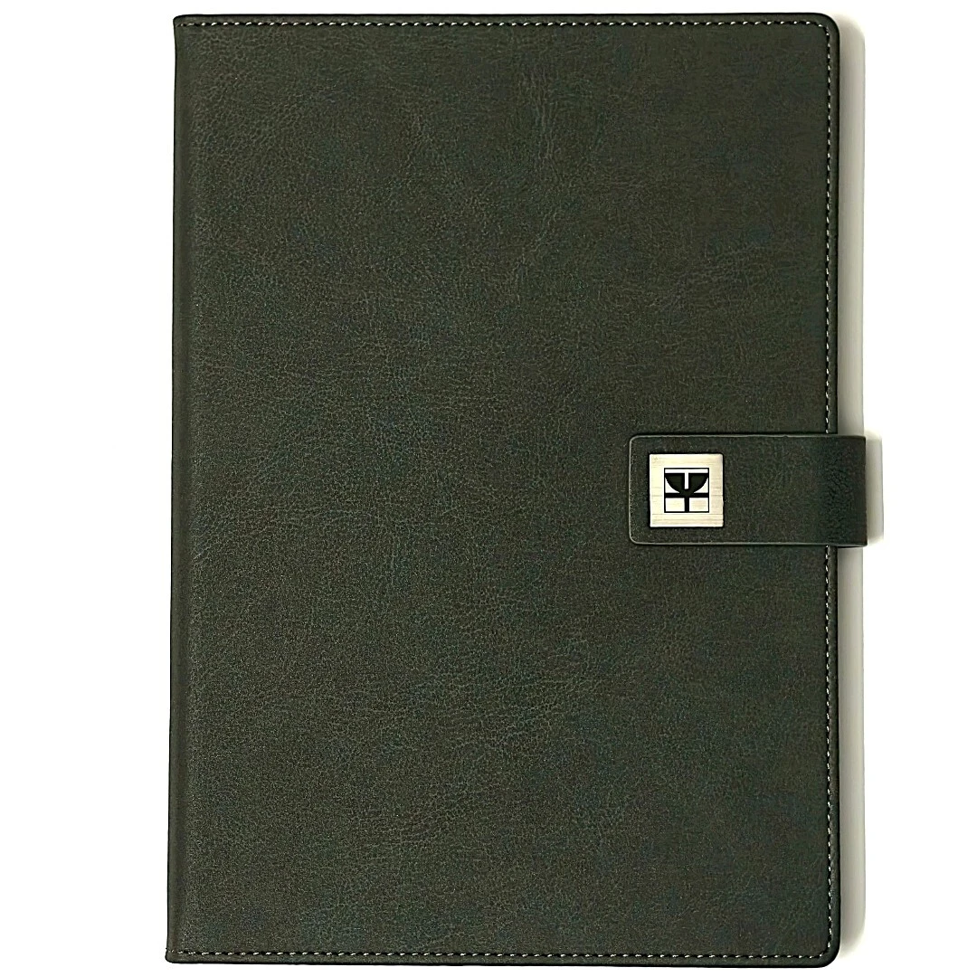 Supreme Black PU Leather Hardcover Notebook with Magnetic Attachment 1