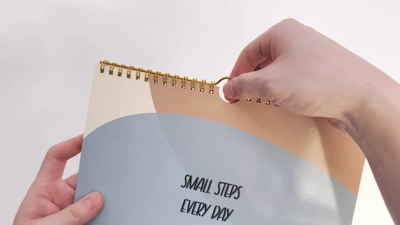 High - Quality Hardboard Glossy Calendars: A Touch of Luxury with Golden Wire - o Binding 1