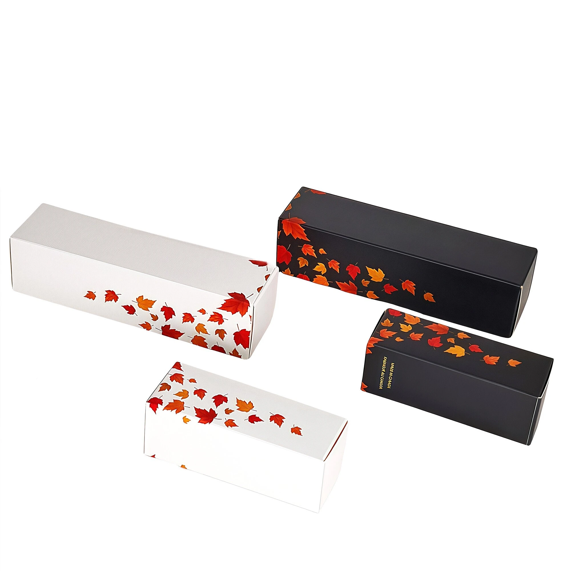 Custom-printed black and white maple leaf folding packaging box 1