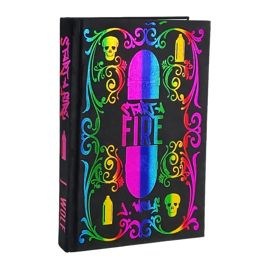 Livre relié personnalisé avec estampage arc-en-ciel & Bords pulvérisés 1