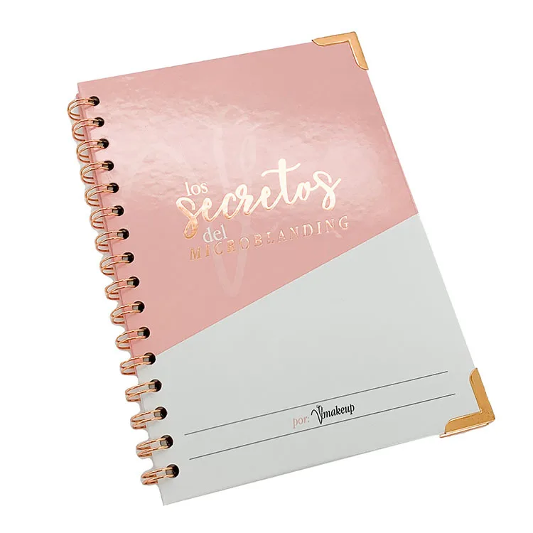 Custom A5 Spiral Planner Printing with Champagne Gold Foil and Corners. 1