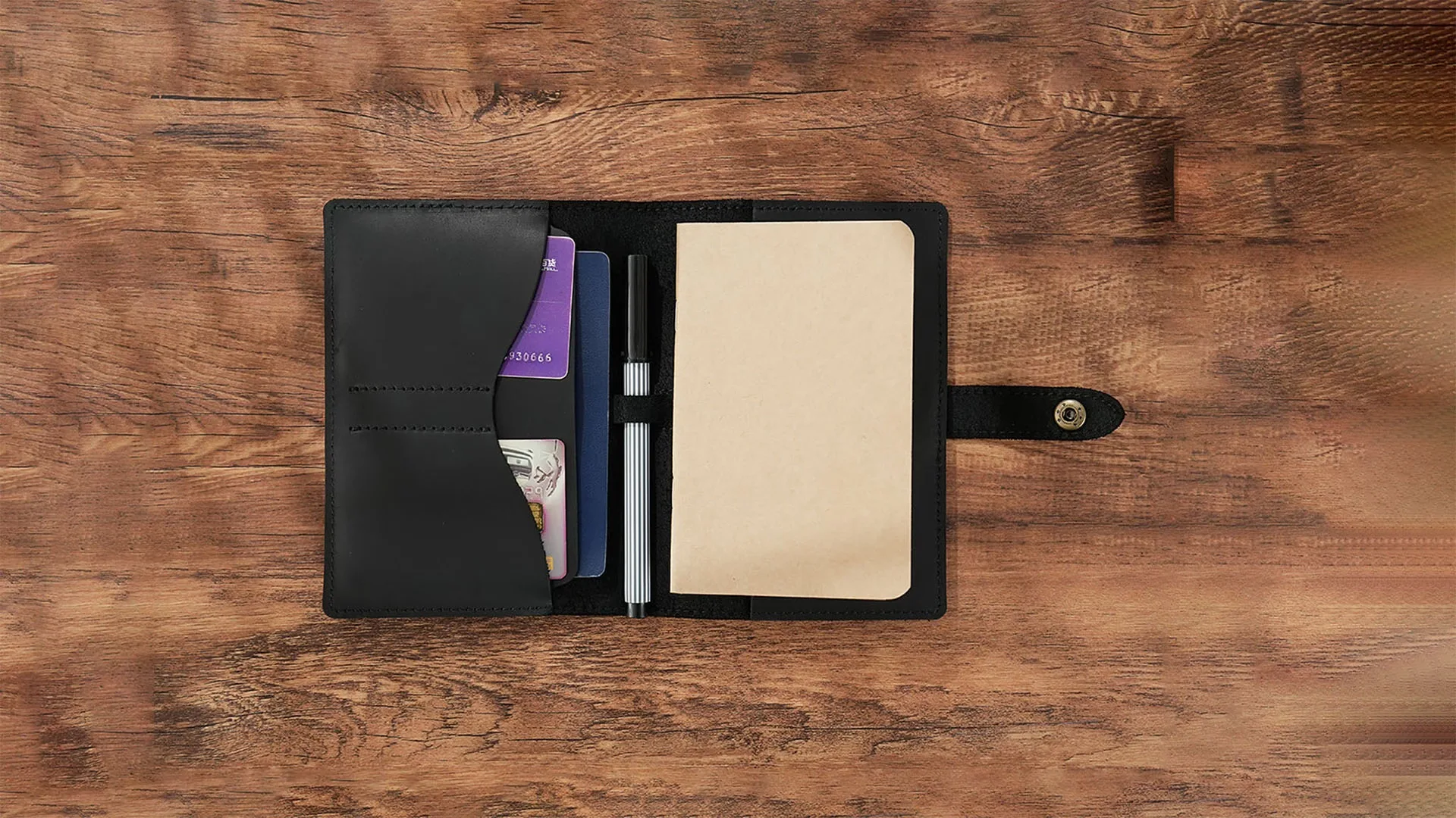 Genuine Leather Multi Functional Organizer - Custom Passport holder with Portable Jotter printing 1
