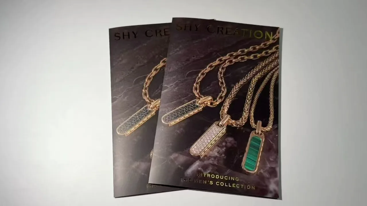 Custom Glossy Brochure Printing Matt Lamination Gold Foil Stamping Folded Booklet for Marketing 1