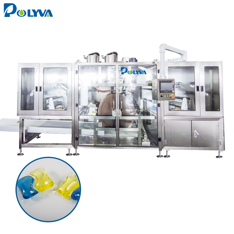 Polyva customized 5-30g laundry detergent pods packing machine water soluble washing capsules packing machine 1