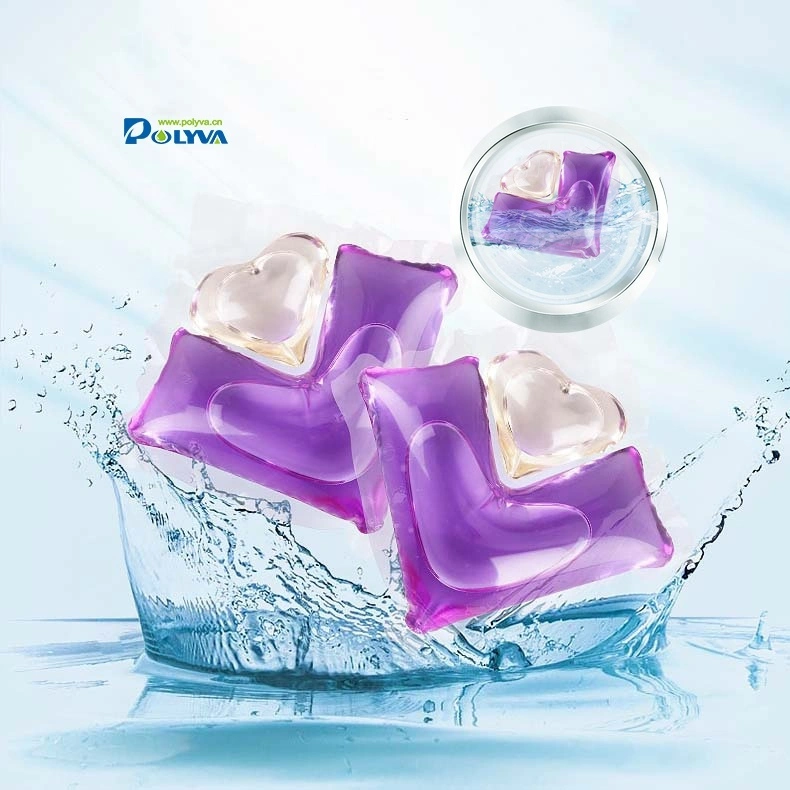 2 in 1 purple heart shape laundry capsules pods for washing clothes 1