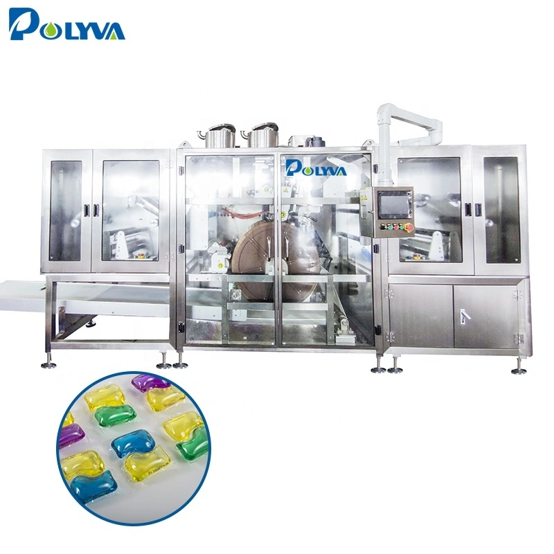Energy saving compact design high water soluble pouch solution provider laundry detergent pods packing machine 1
