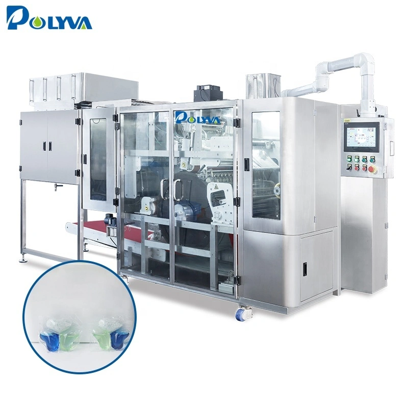 Foshan factory automatic laundry liquid pods detergent packaging machine water soluble film packaging machine 1