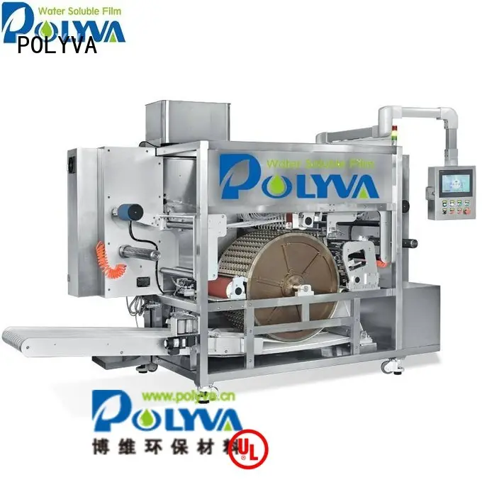 laundry machine speed water soluble film packaging pods POLYVA Brand 1