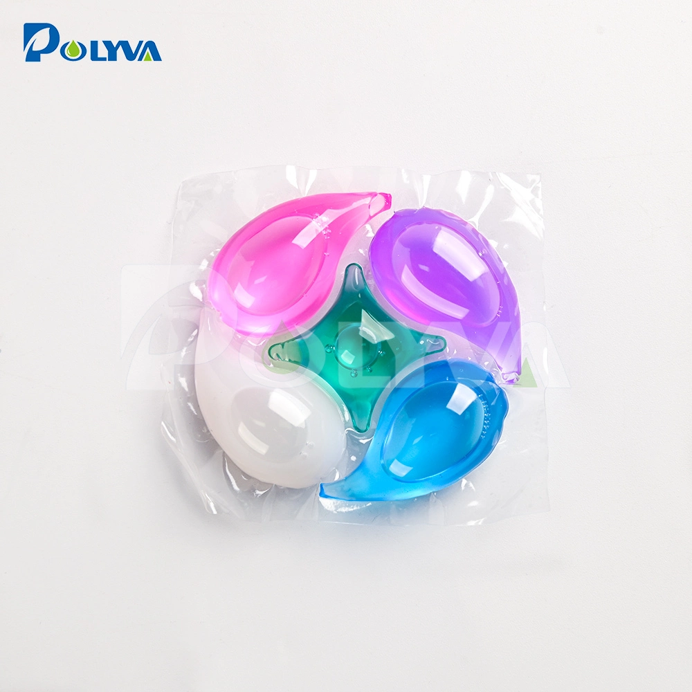 POLYVA 5 chamber water soluble laundry pods, 5 in 1 laundry capsules 1