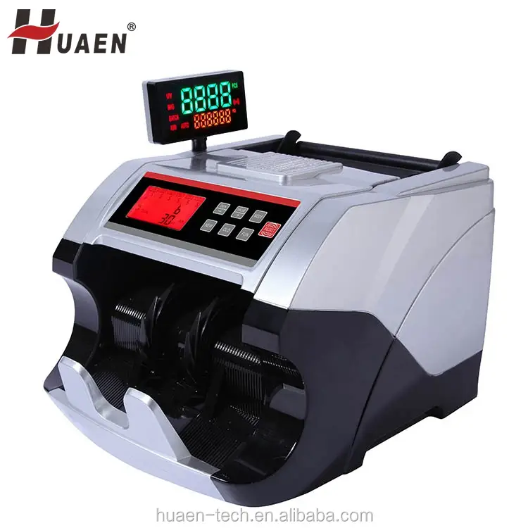 HUAEN - Contador de billetes automático multidivisa de alta eficiencia con pantalla LCD/LED y detector multidivisa &lt;000000&gt; 1