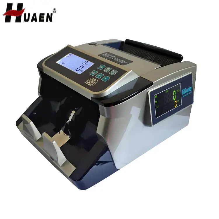 HUAEN - Newest design automatic Bill Counters for multi currency counting machine with fake note detect Mult-currency Counterdetector 1