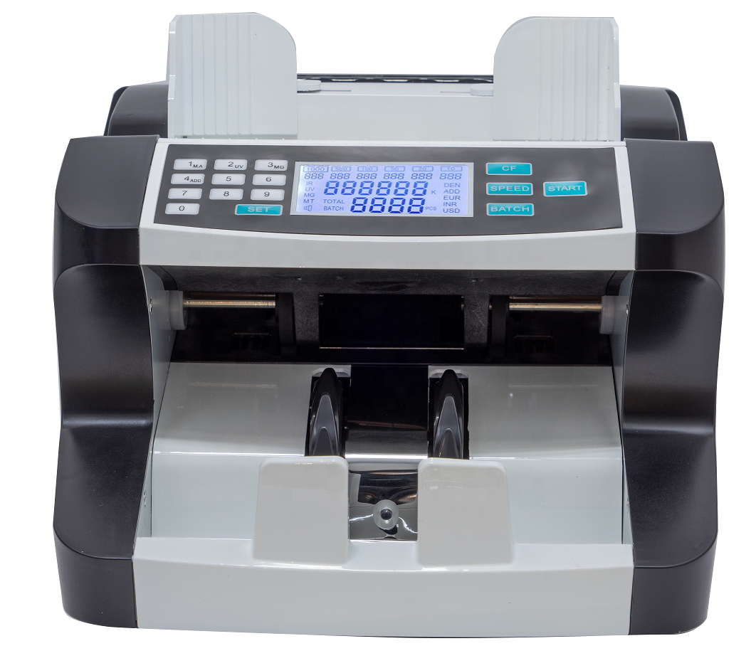 Front Top Loading Automatic Bill Cash Money Banknote Currency Counter and Detector counting machine