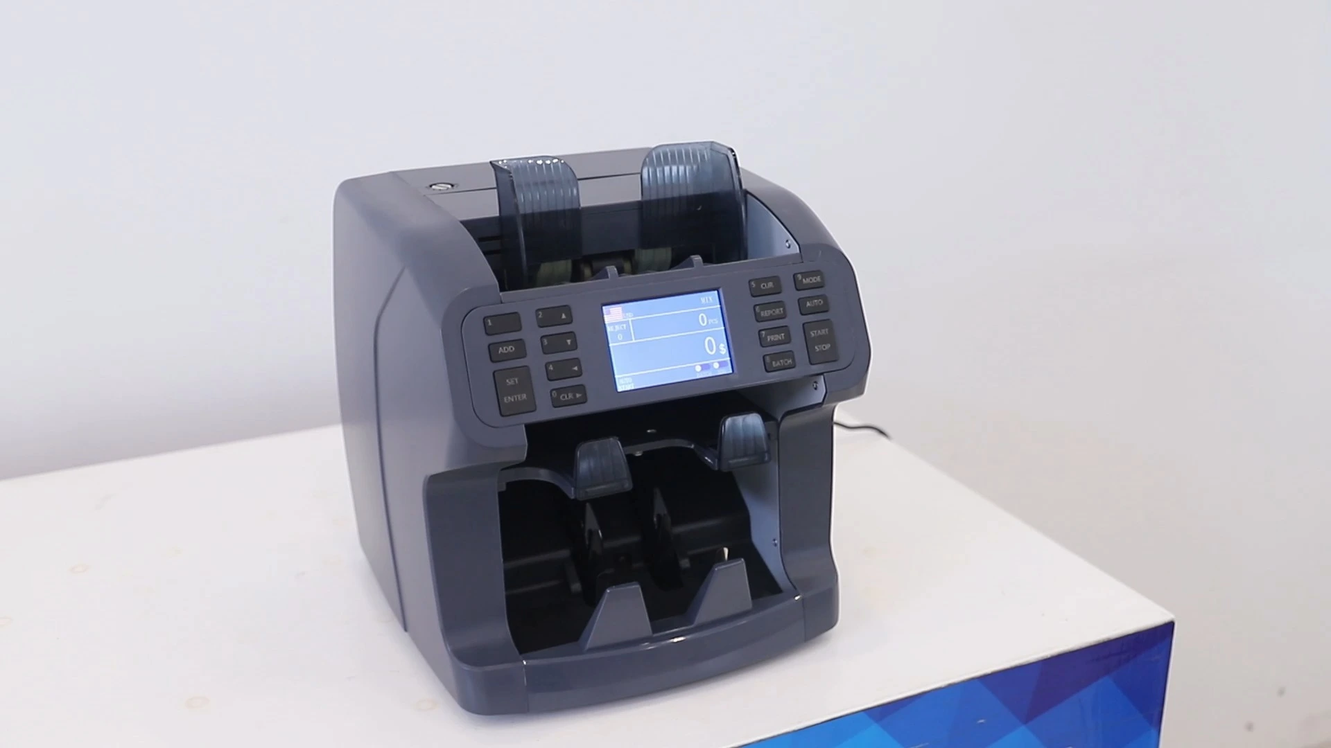 H-8900 Bank-Grade 2-Pocket Money Counter & Sorter with Built-in Printer - Mixed Denomination, White Light/IR/UV/MG Detection & Value Counting 1