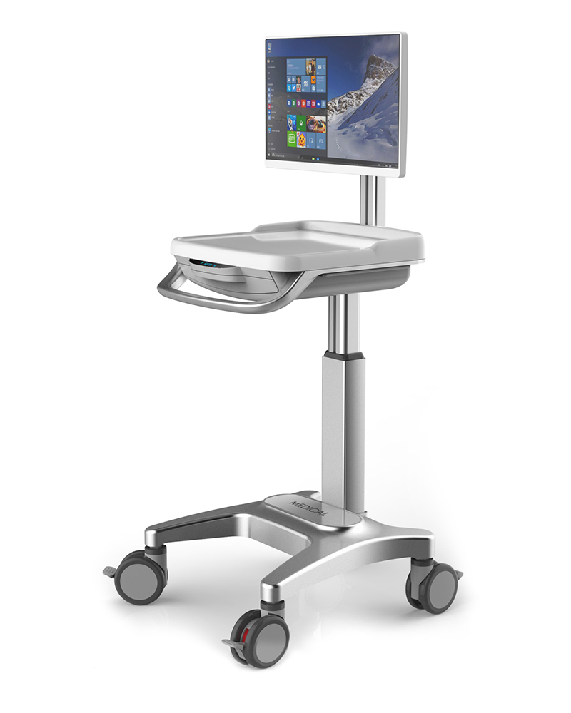 Hospital Computer Cart on Wheels Computer Workstation Trolley Wholesale - Core Thriving 4