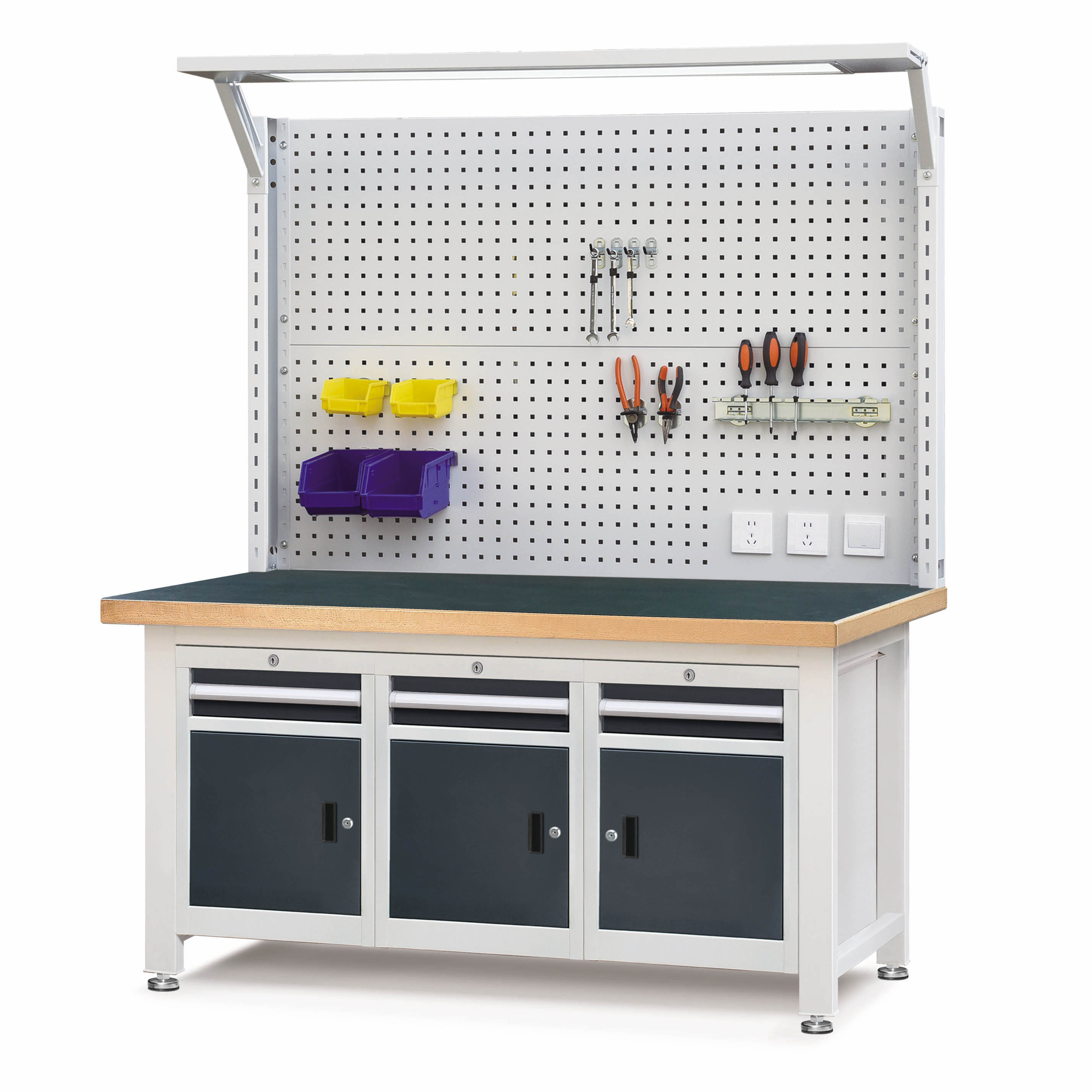 E221042-18 Durable and space-saving multi drawers multiple storage methods modular workbench for garage 9