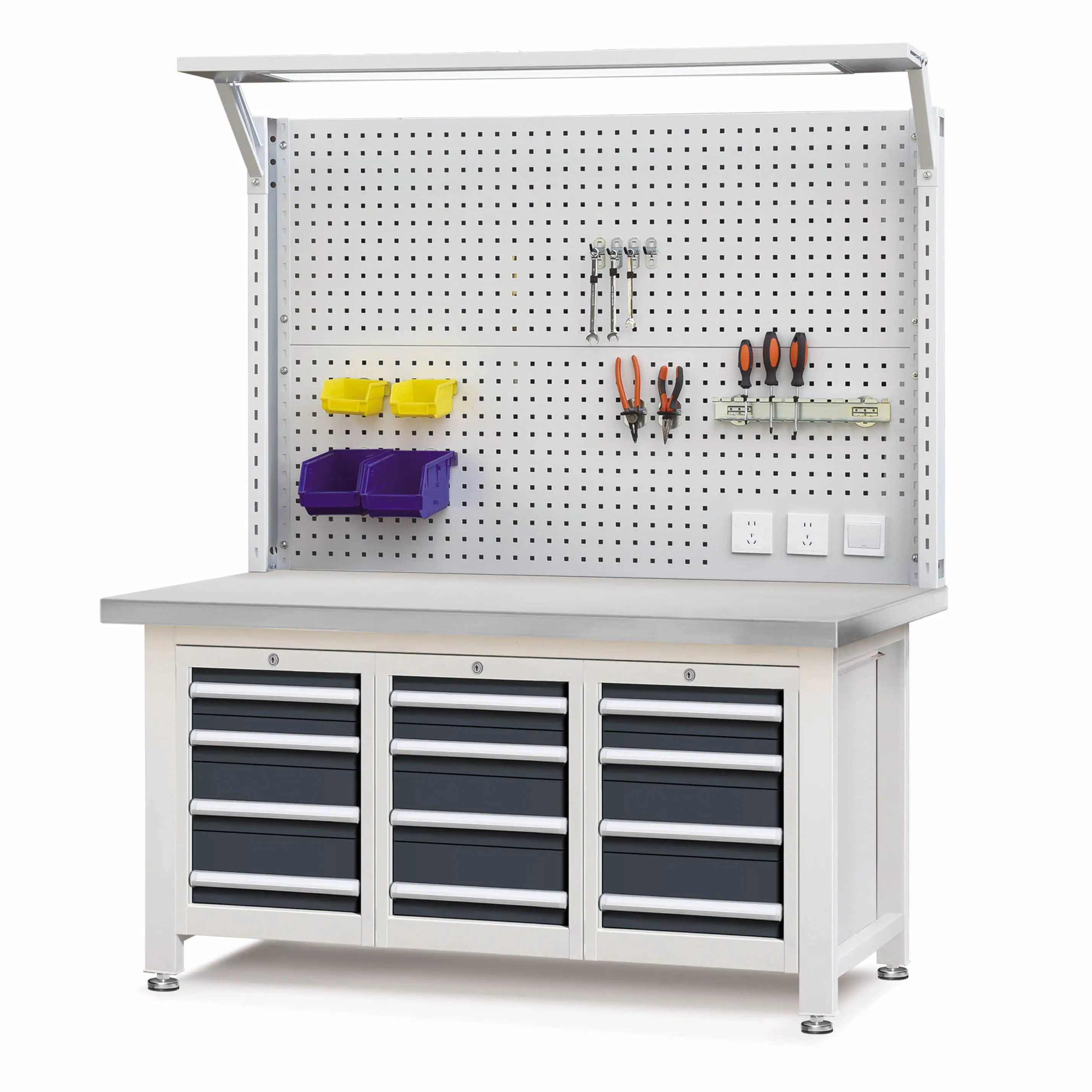 E221481-17 Mahusay at maraming nalalaman hindi kinakalawang na asero na workbench tool dibdib mobile workbench cabinet 1