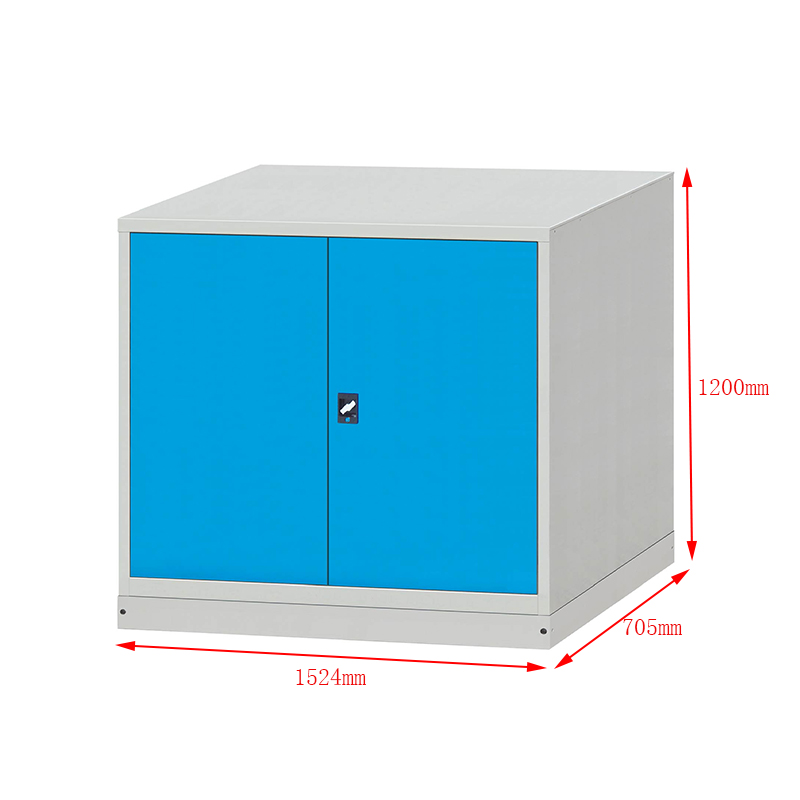 Stainless Steel Tool Cabinet - Double Door, Lockable, 2 Shelves 7